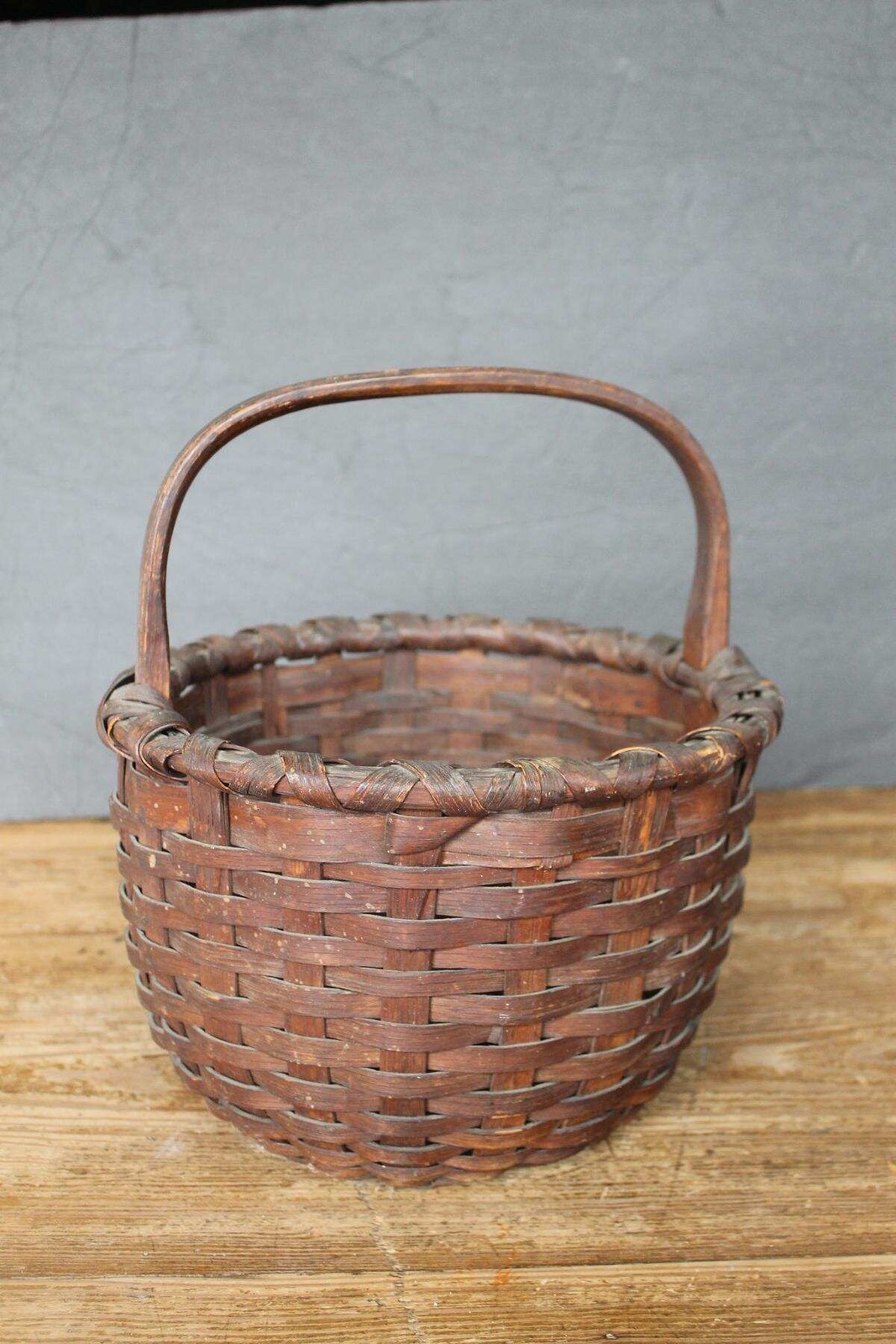 EXCELLENT Antique Country Farmhouse Splint Basket