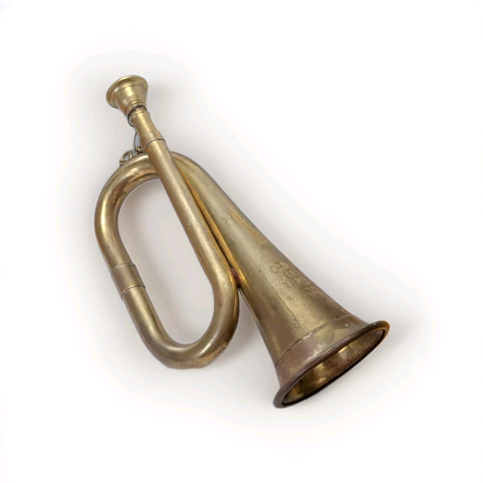 Vintage Brass-Finished Copper Original Little Trooper Miniature Novelty Bugle