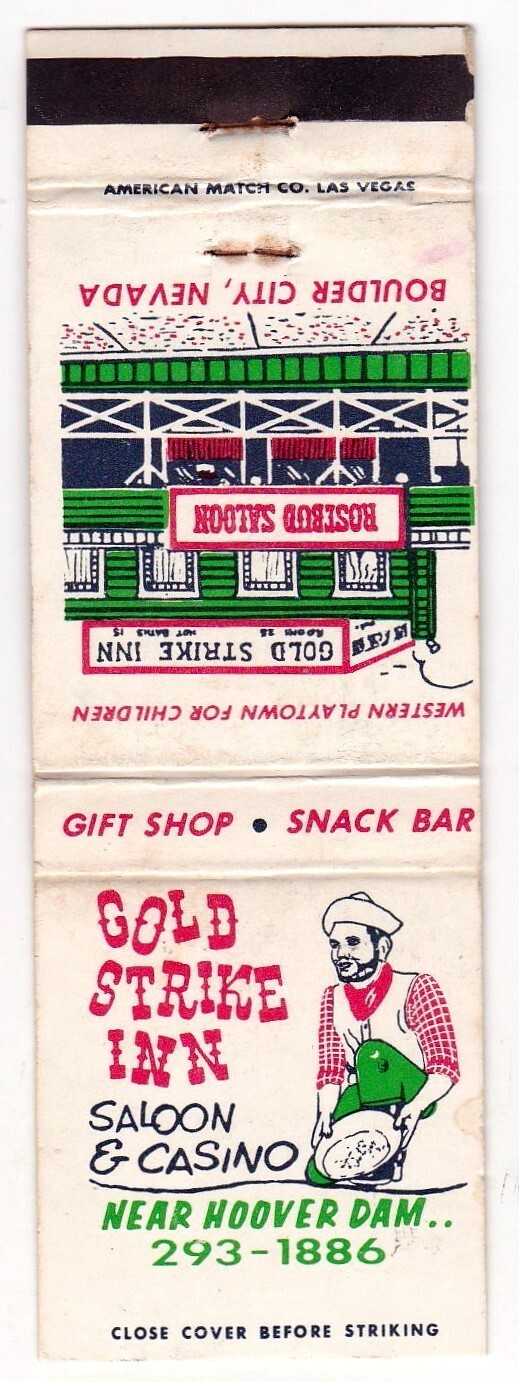Gold Strike Inn Casino & Saloon Matchbook Cover Boulder City Nevada icmsc5