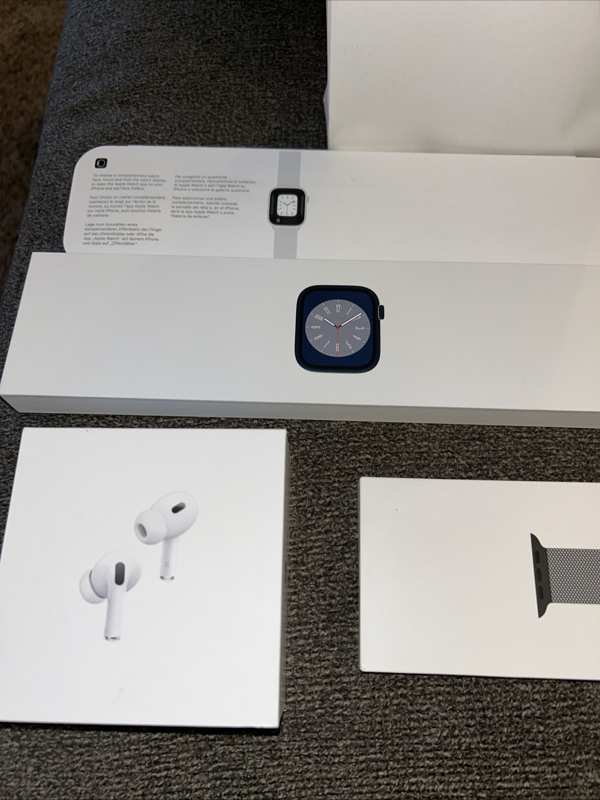 (3) Apple Empty White Box Lot Watch AirPods Pro Packaging