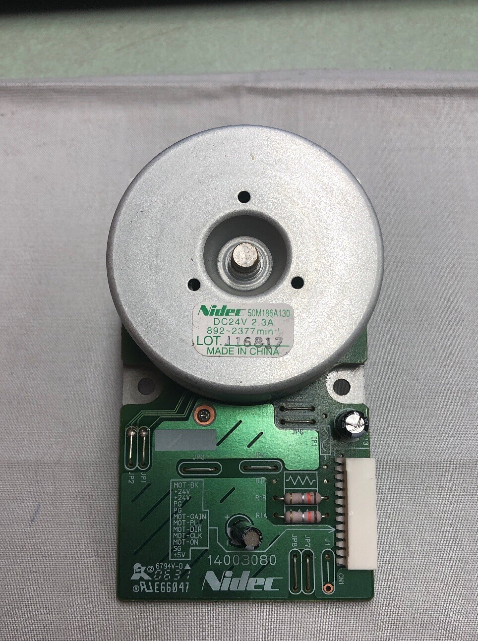 NIDEC MOTOR ASSEMBLY 50M186A130 24V 892-2377 14003080