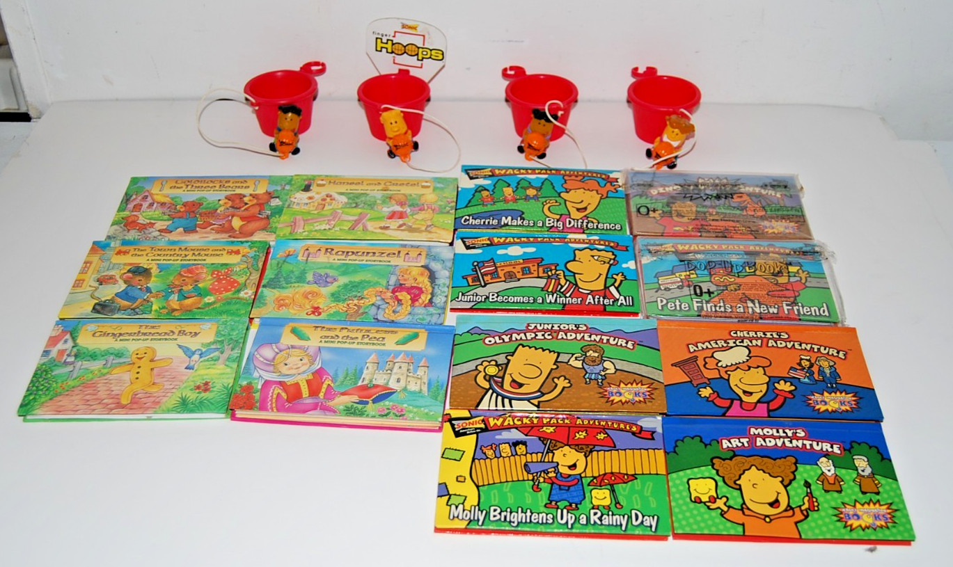Lot of Vintage 1997 & 2000 SONIC Drive Thru Wacky Pack Imagination Story Books