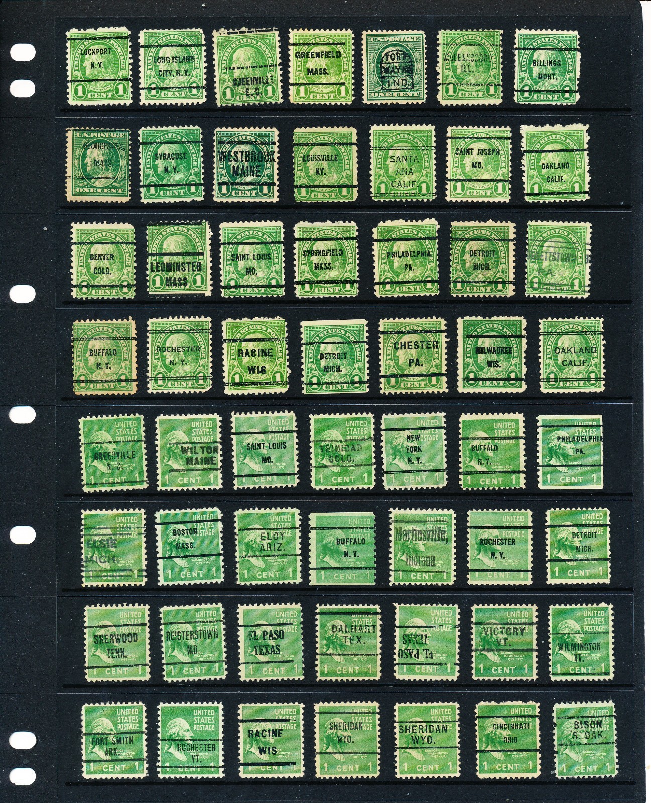 Early Precancel Stamp Collection