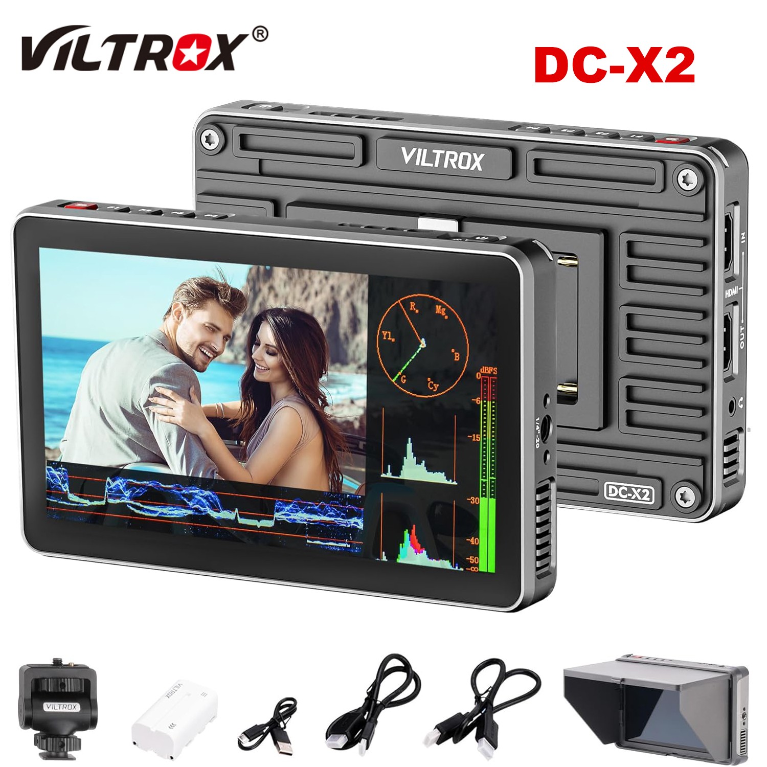 Viltrox DC-X2 6 inch 2000nit Camera Video Monitor Touch Screen 4K HDMI 1920x1080