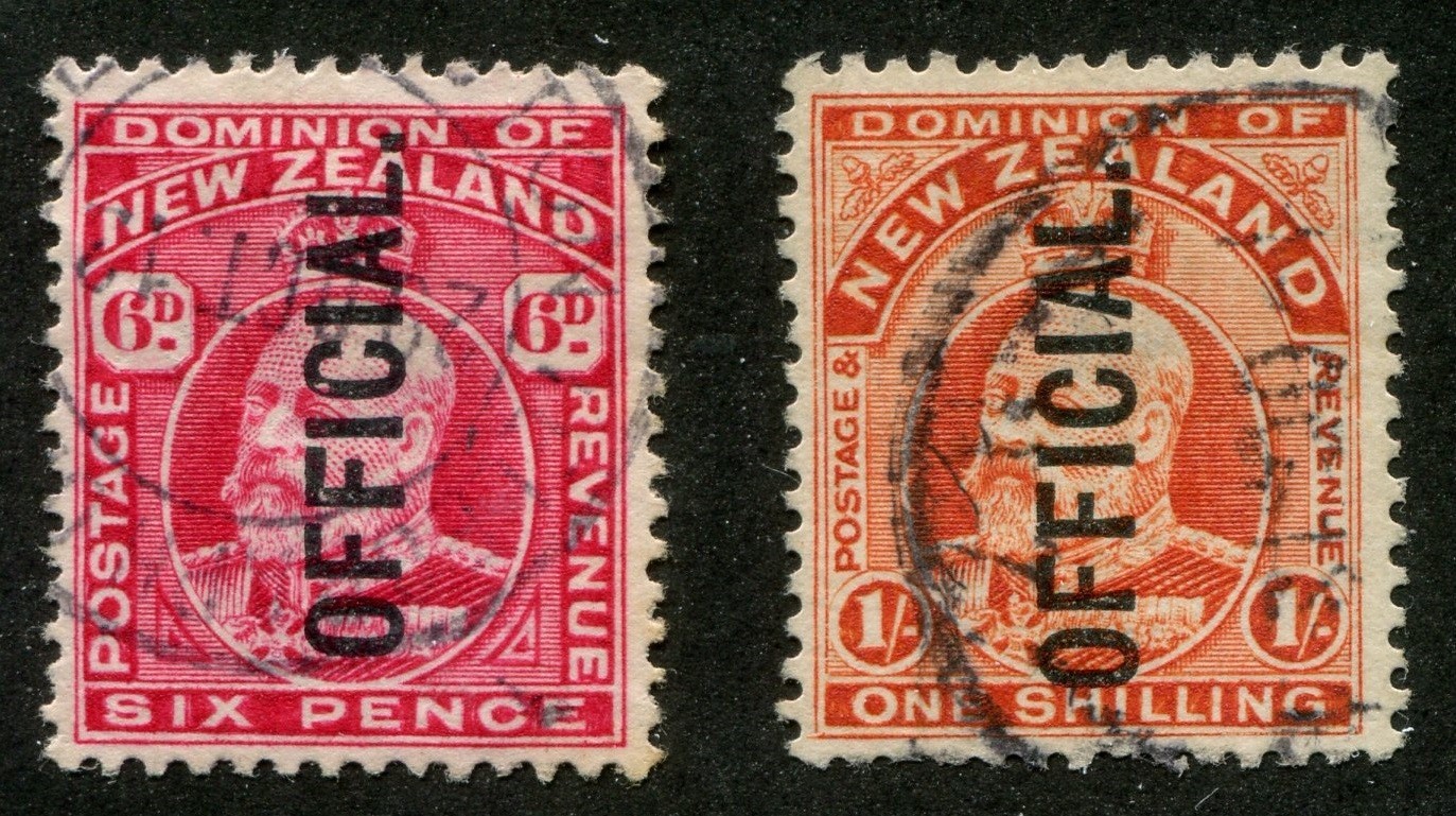 New Zealand O36, O37 Used Official Stamps