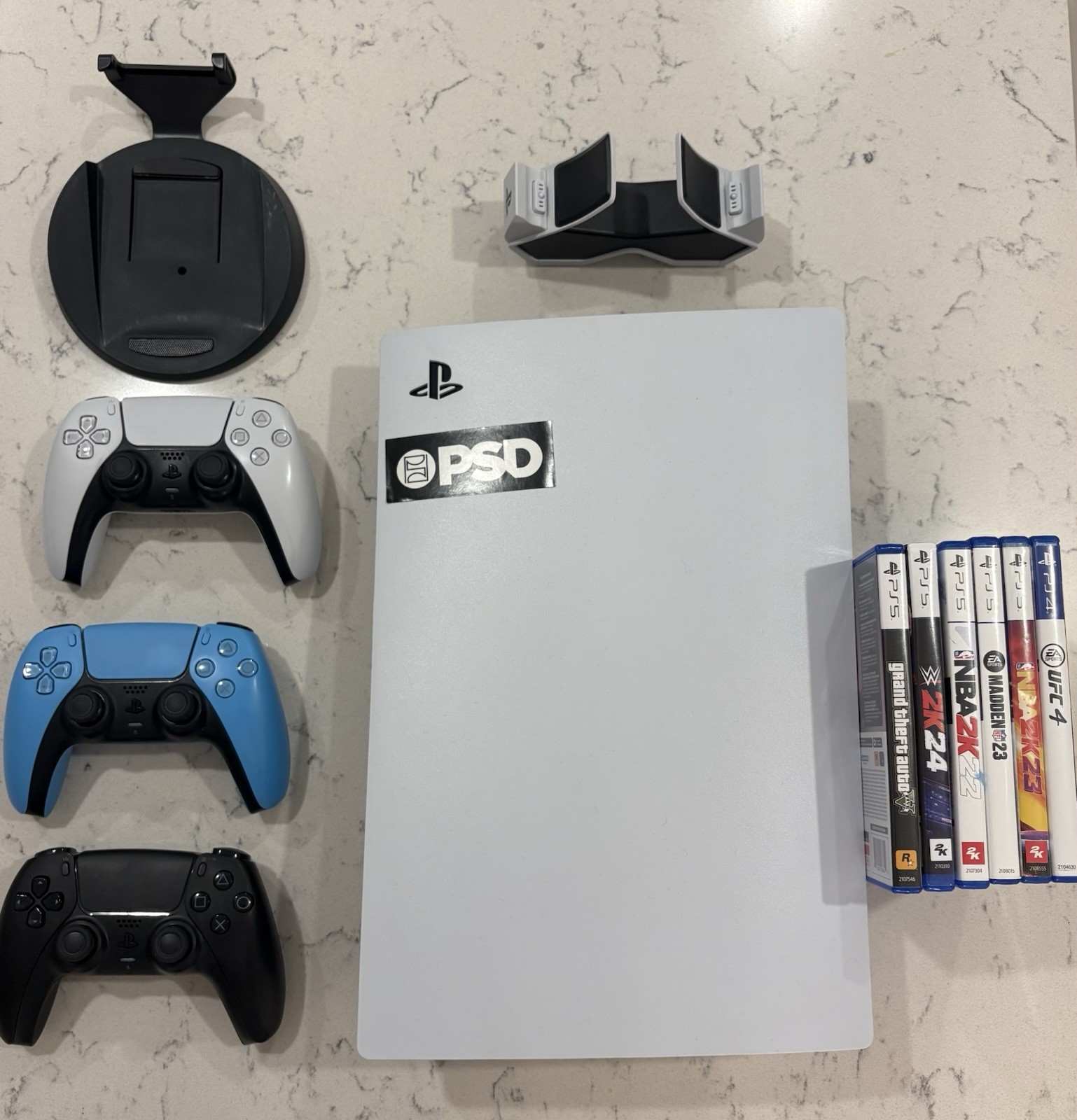 Sony PlayStation 5 825GB Console, 3 Controllers, Sports Games, Accessories