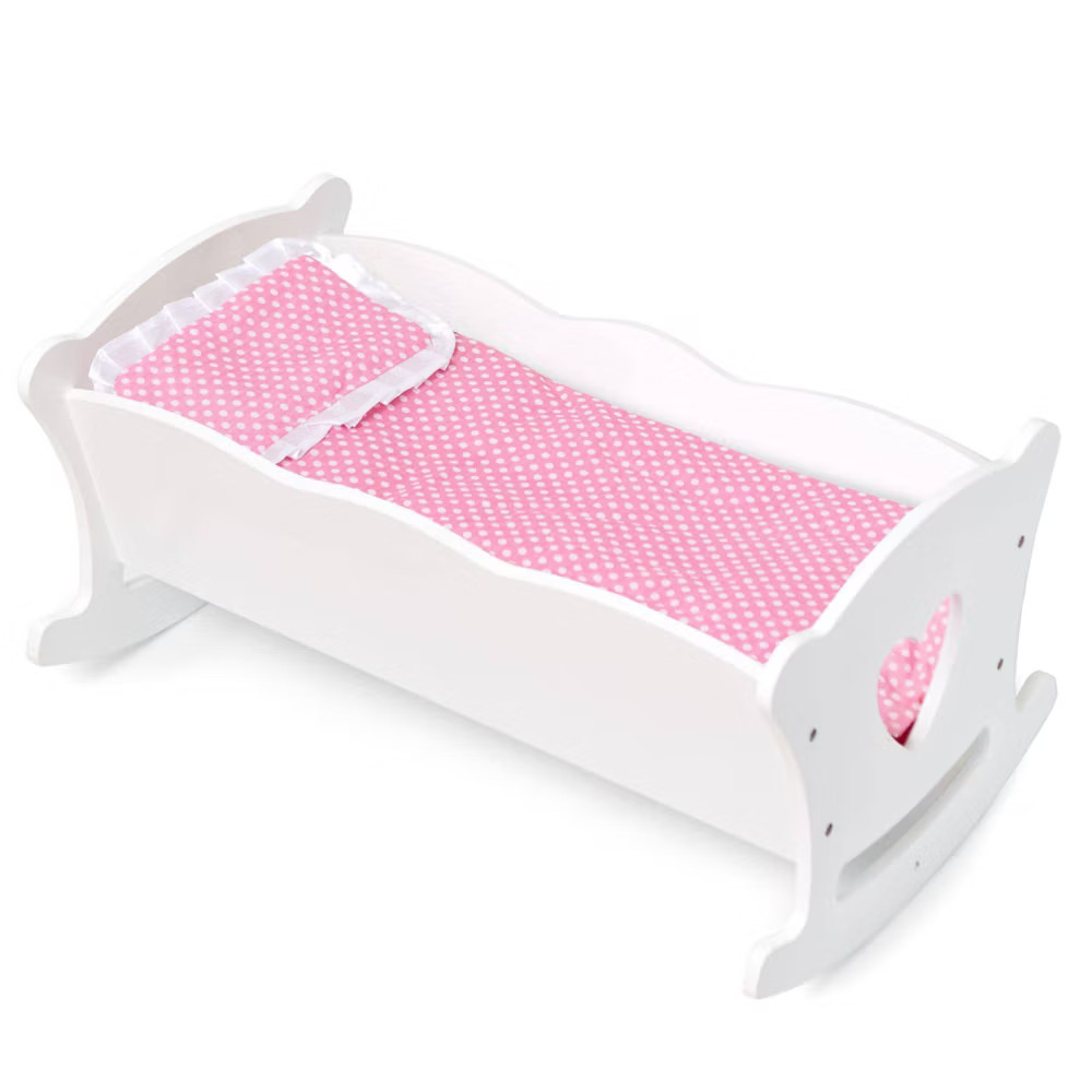 WildKin Doll Cradle White: Toddler Girl Learning Toy, MDF, Ages 3-10, Creativity