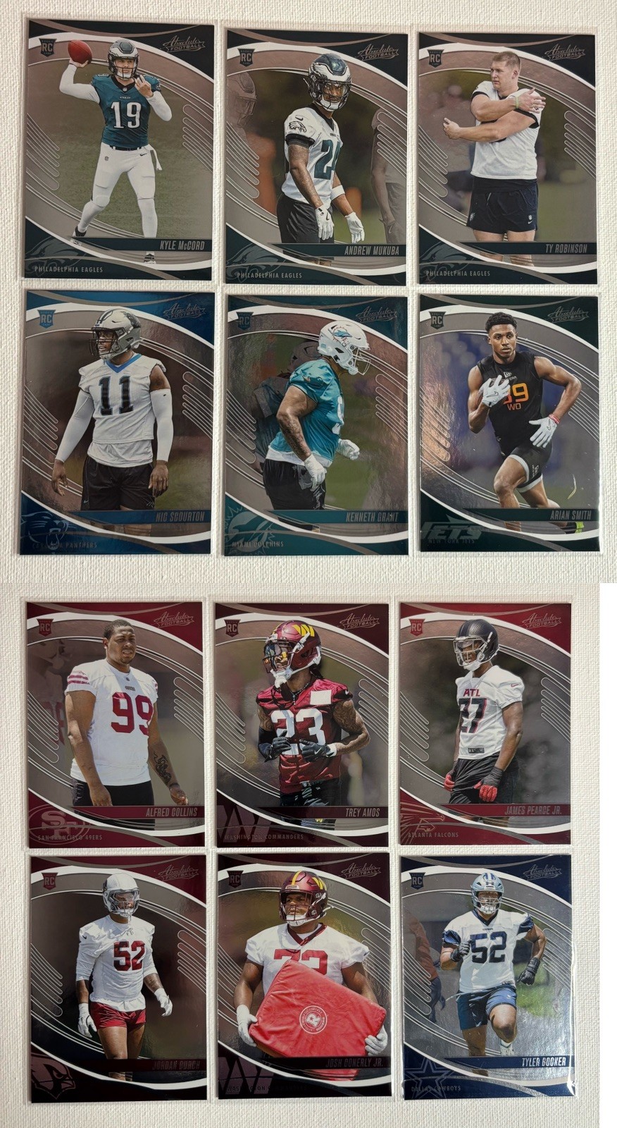 2025 Panini Absolute Football - Rookies Lot - 12 Rookie Cards - Image Variations