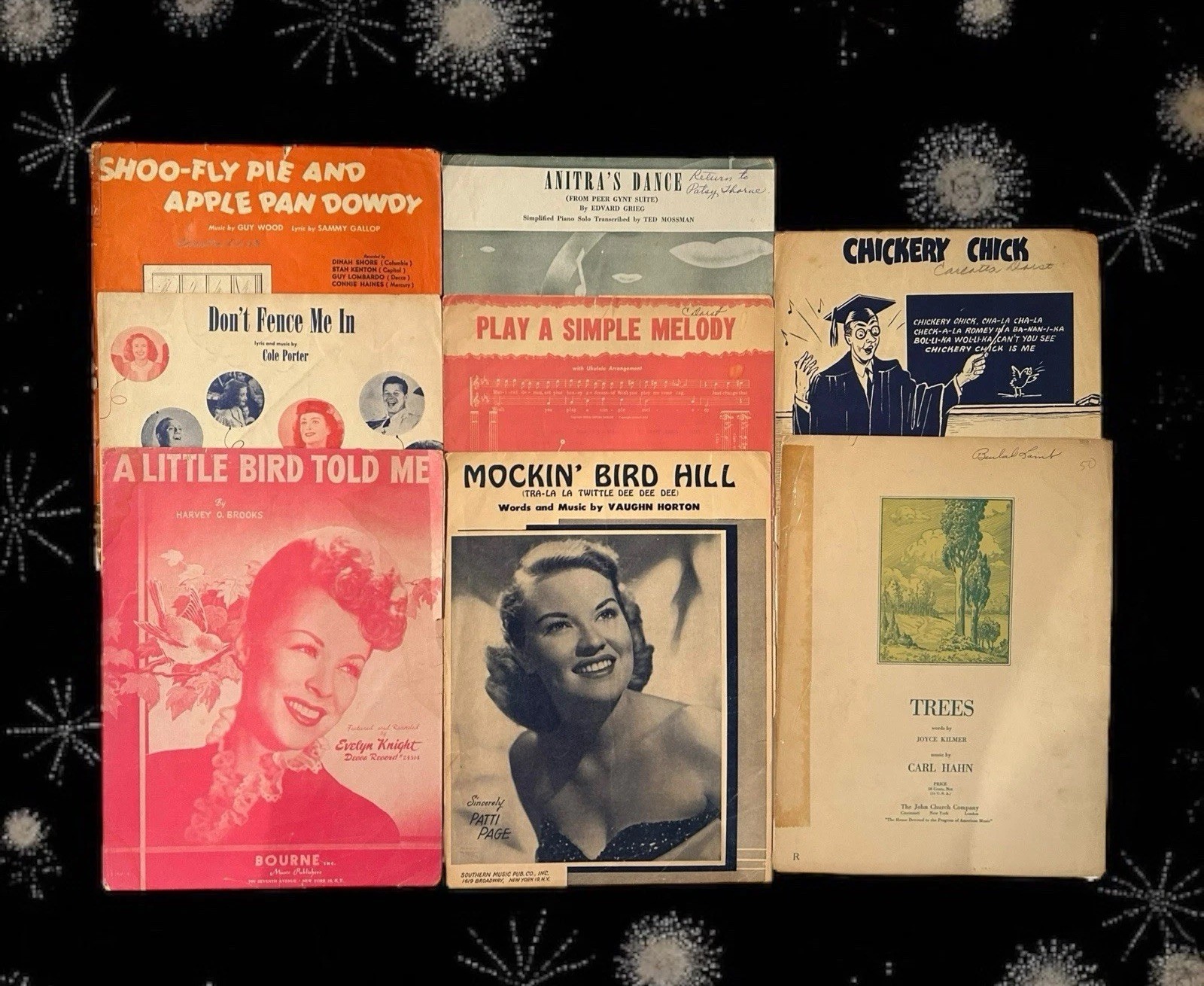 Lot Of 8 1940’s Vintage Sheet Music Don’t Fence Me In Anitra’s Dance Trees