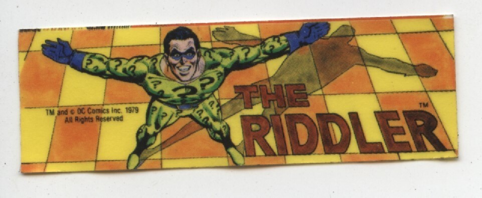 Old Vintage 1979 DC Comics The Riddler Vending Machine Sticker 3" X 1"