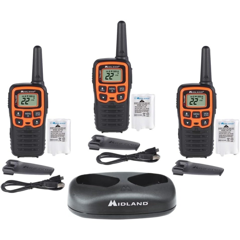 Long Range Walkie Talkies 2 Way Radios for Adults with NOAA Weather Scan 3 Pack
