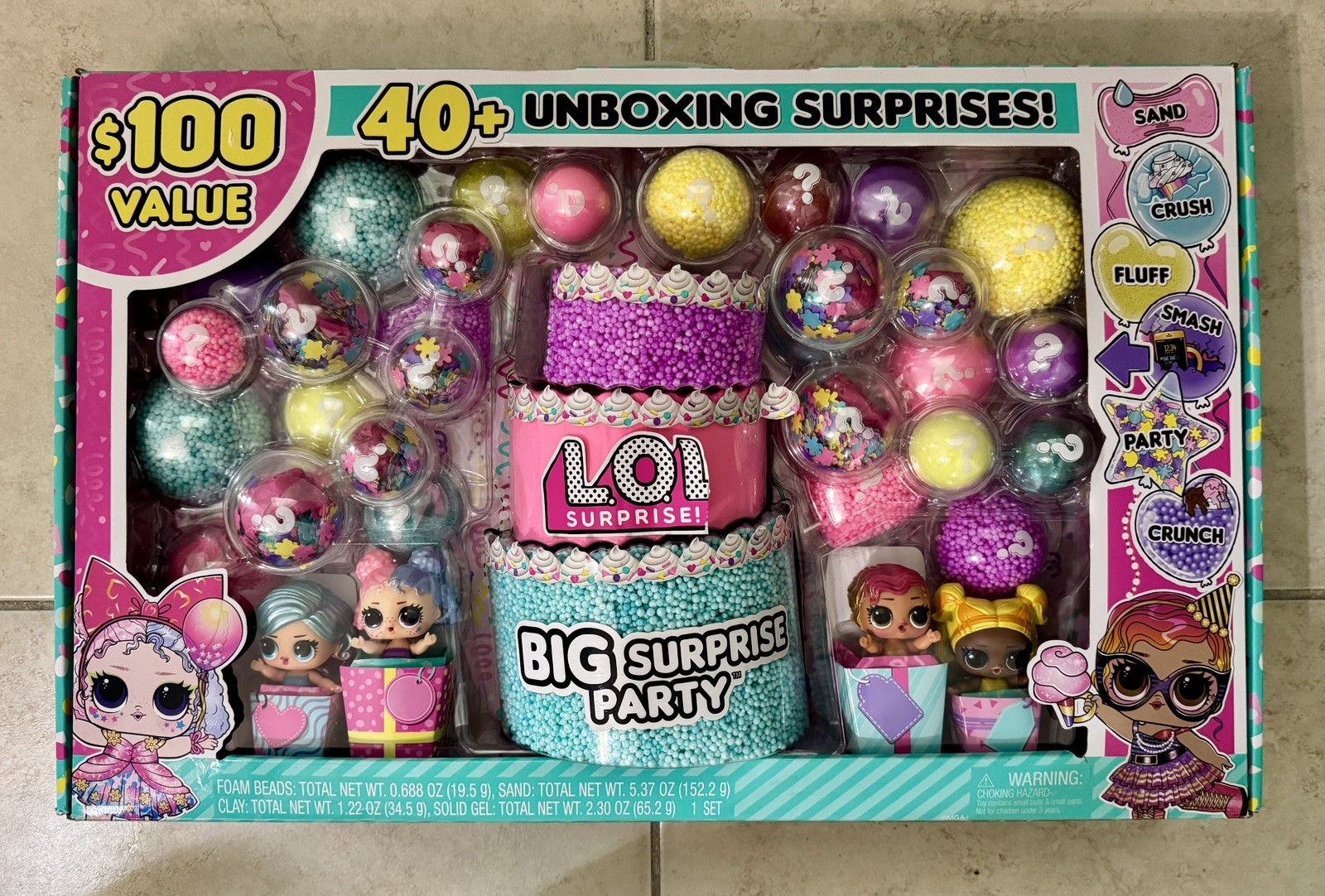 LOL Surprise Big Party With 4 Collectible Dolls, 40+ One Size, Multicolor 