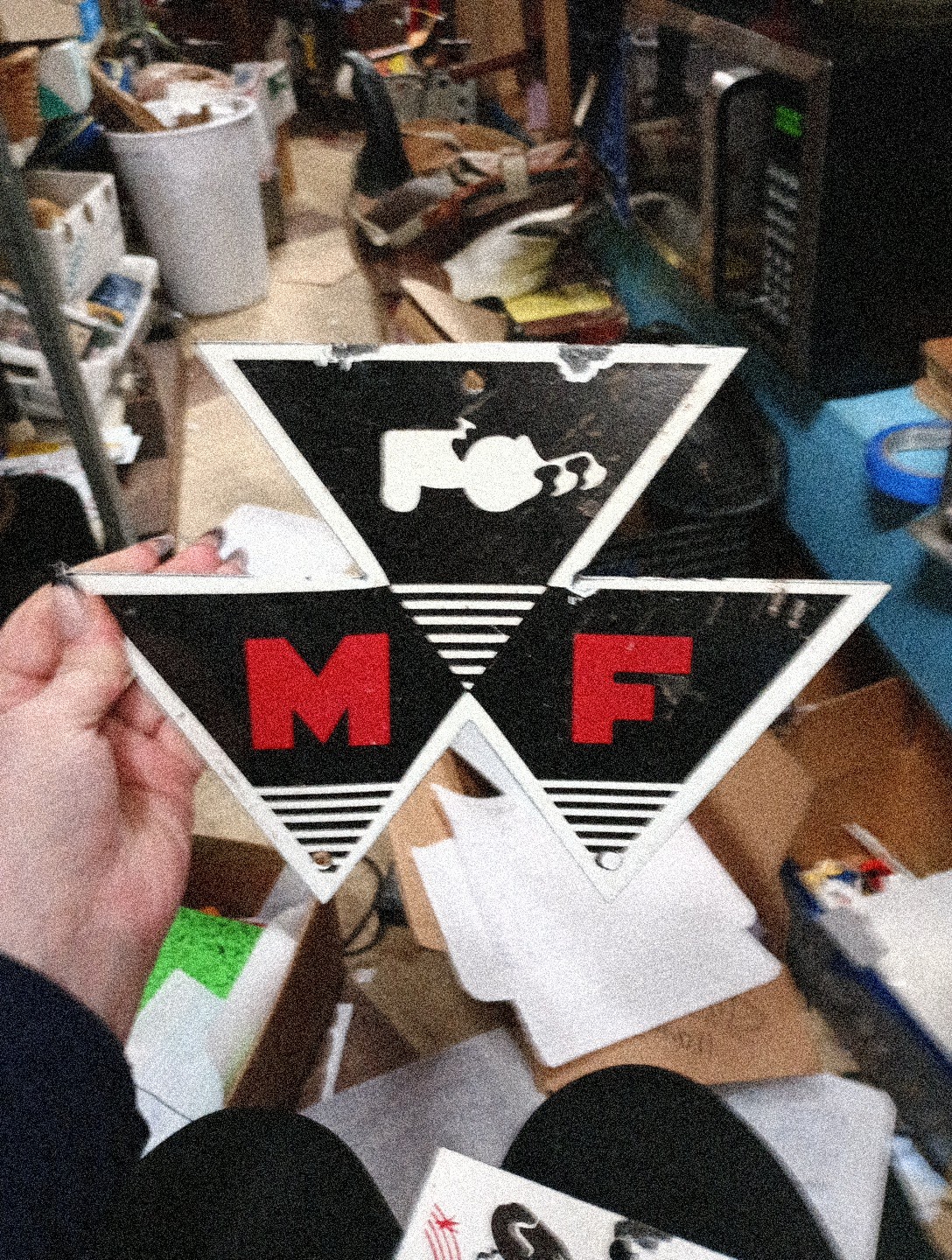 Porcelain MF Tractors Sign