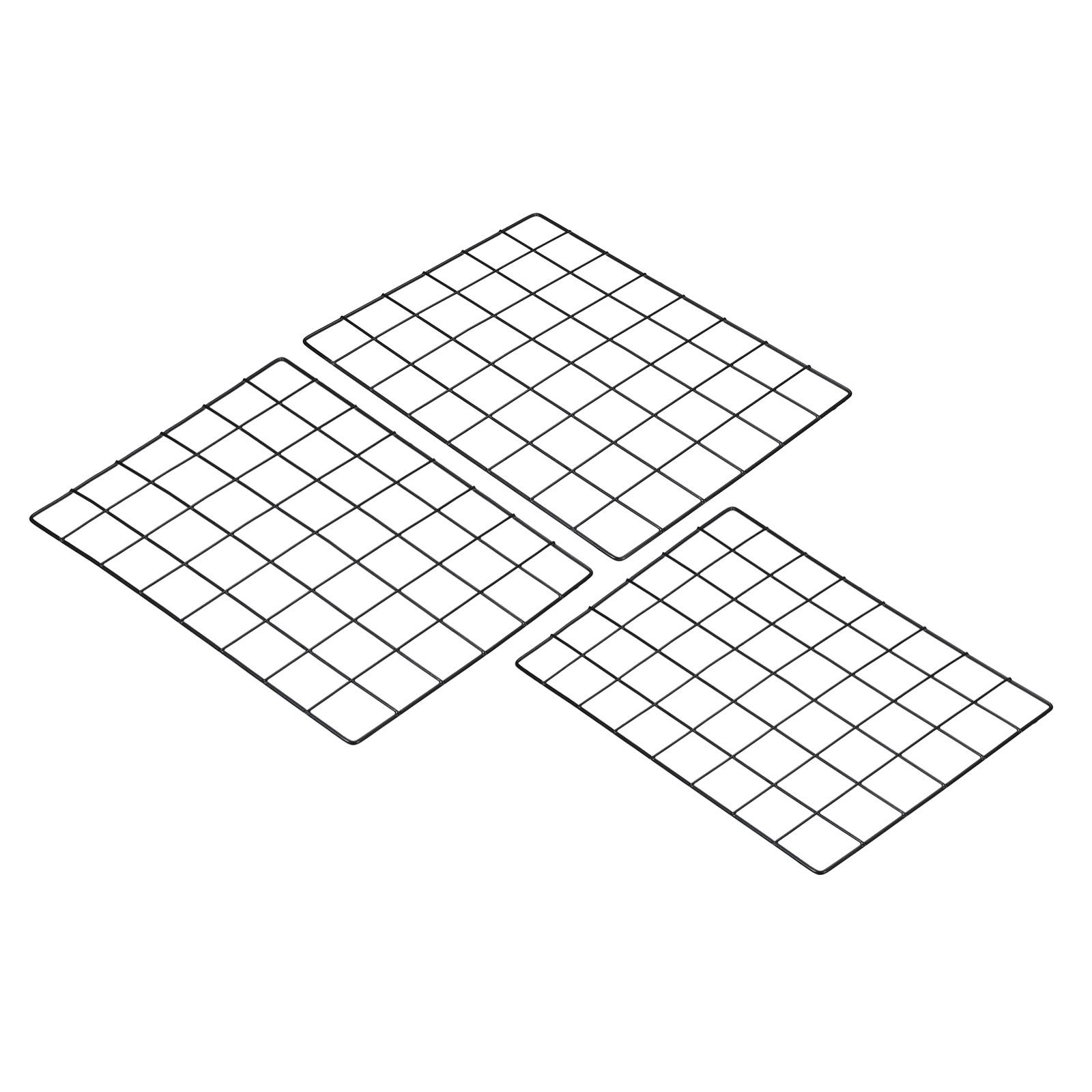 16"x12" Wire Grid Panel, 3pcs for Home Office, Black