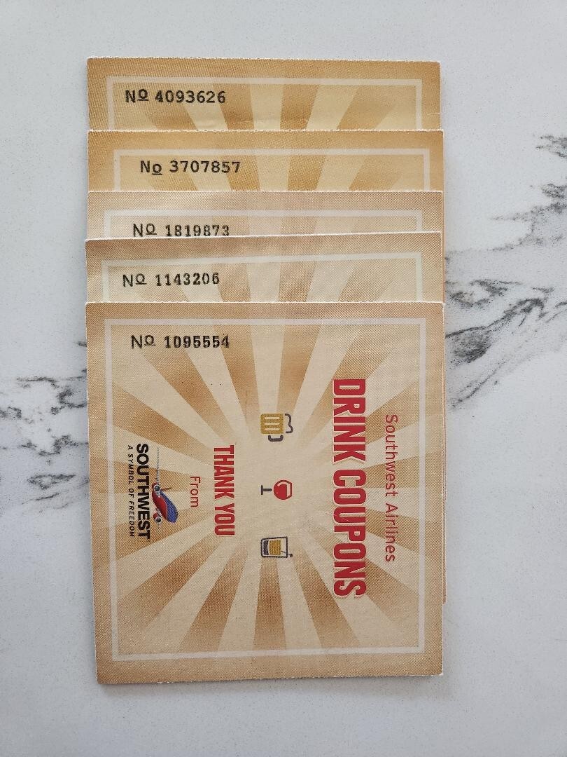 5) SETS OF 4) VINTAGE SOUTHWEST DRINK COUPONS.