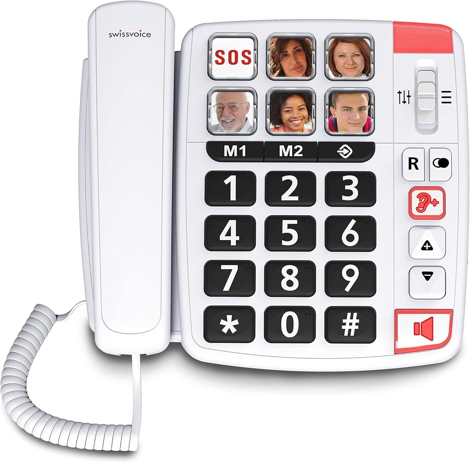 swissvoice XTRA 1110 Corded Phone, White for Elderly