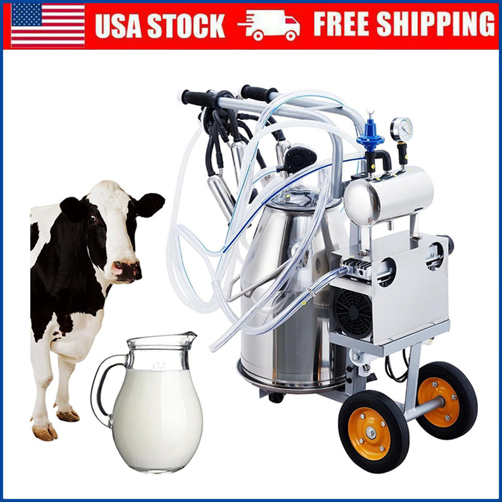25L Electric Cow Milking Machine Milking Equipment 304 Stainless Steel Bucket