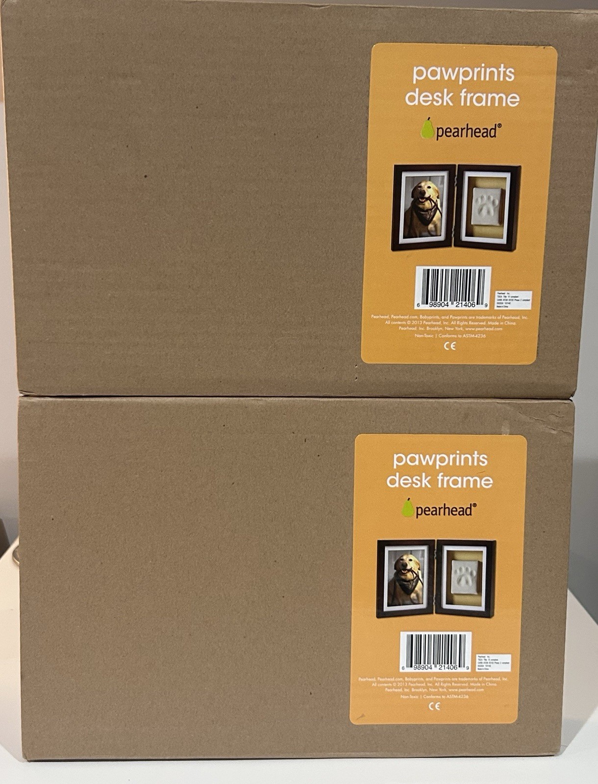 Pearhead Pawprints Pet Paw Print Keepsake Frame 4x6 Photo Desk Frame Kit Set of