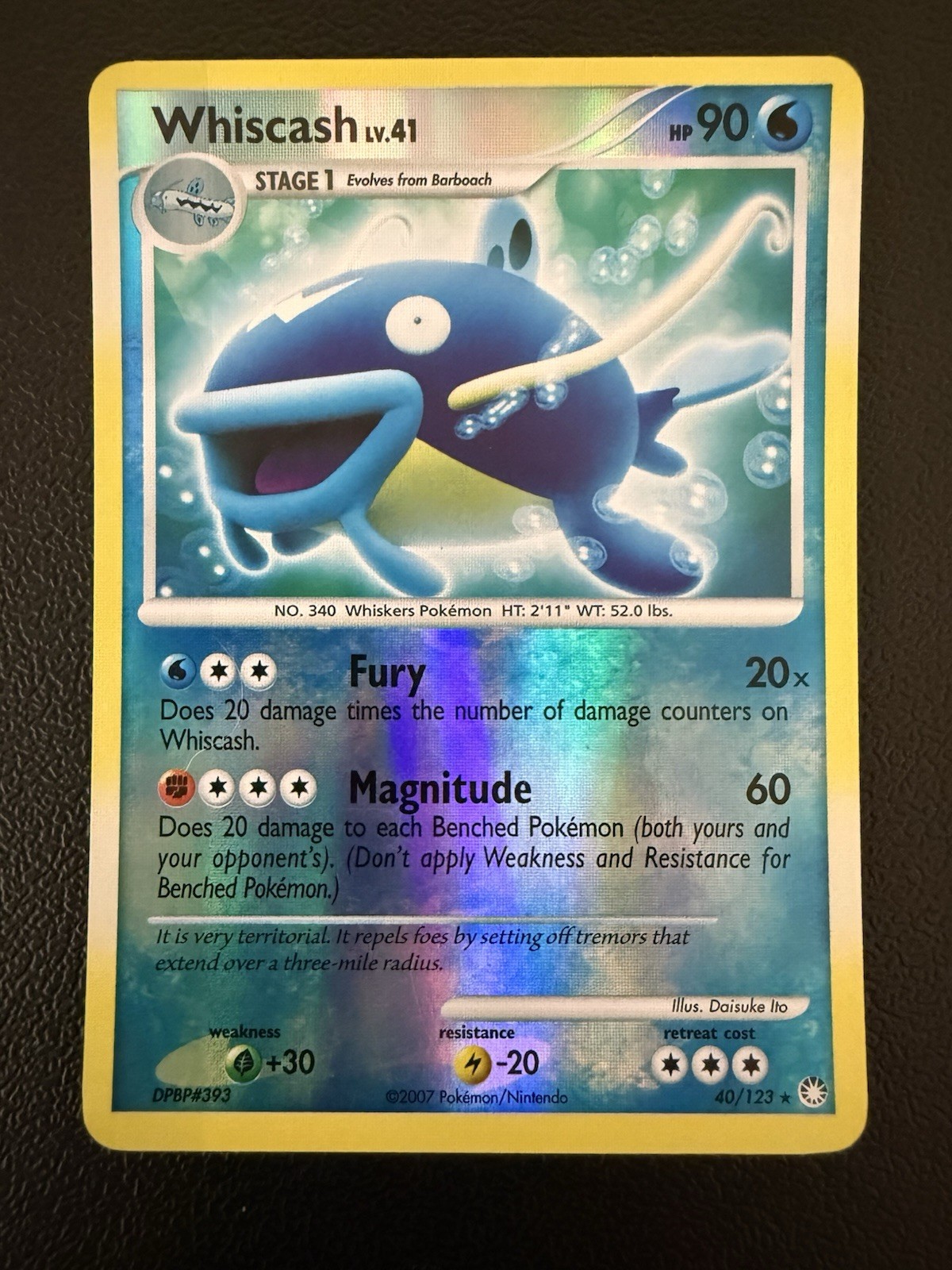 Pokémon TCG Whiscash Mysterious Treasures Rare Reverse Holo 40/123 Stage 1 HP 90