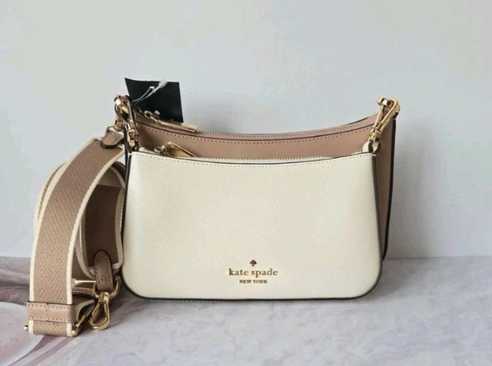 NWT Kate Spade KH759 Duet Toasted Hazelnut Leather Crossbody