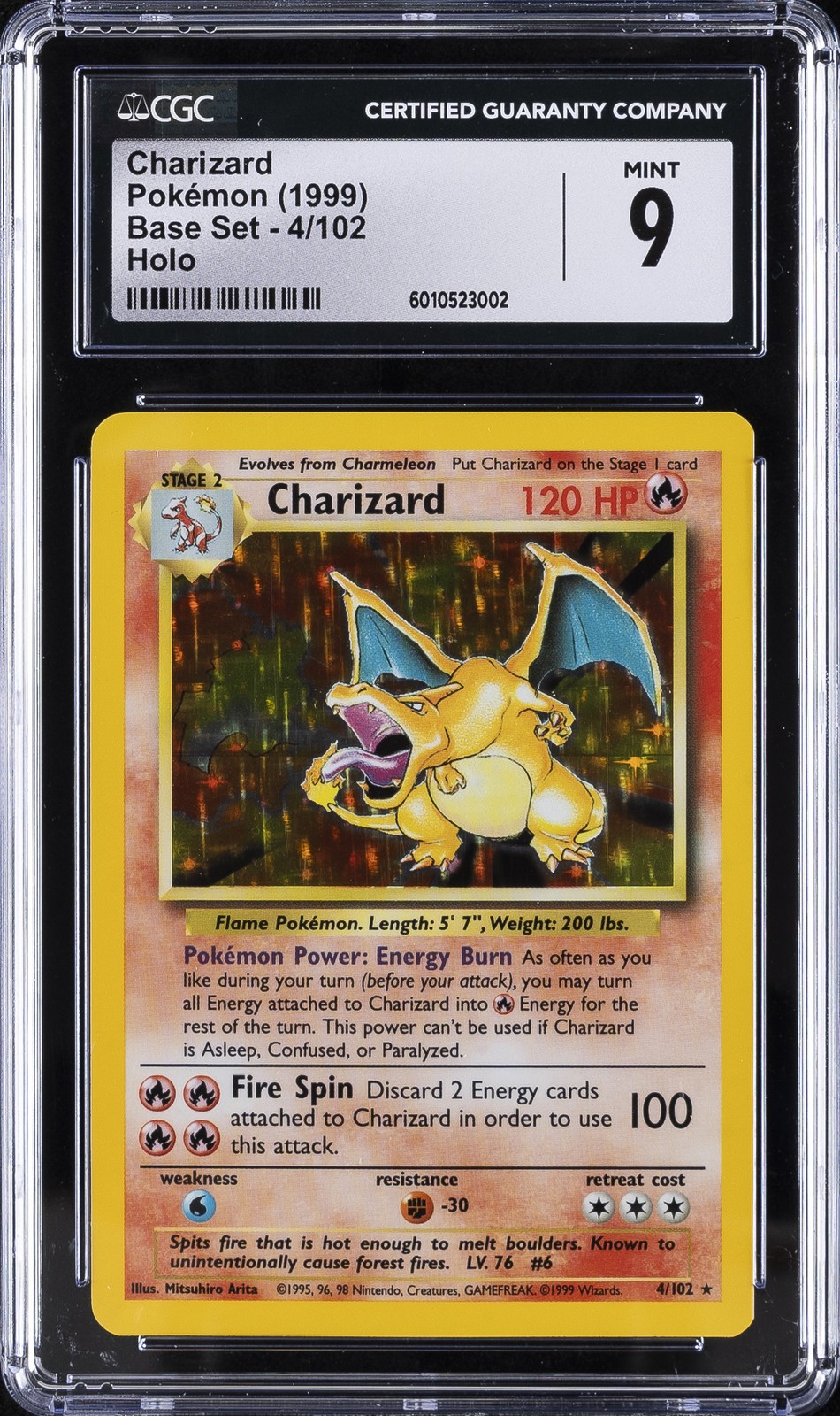 1999 BASE SET CHARIZARD CGC 9