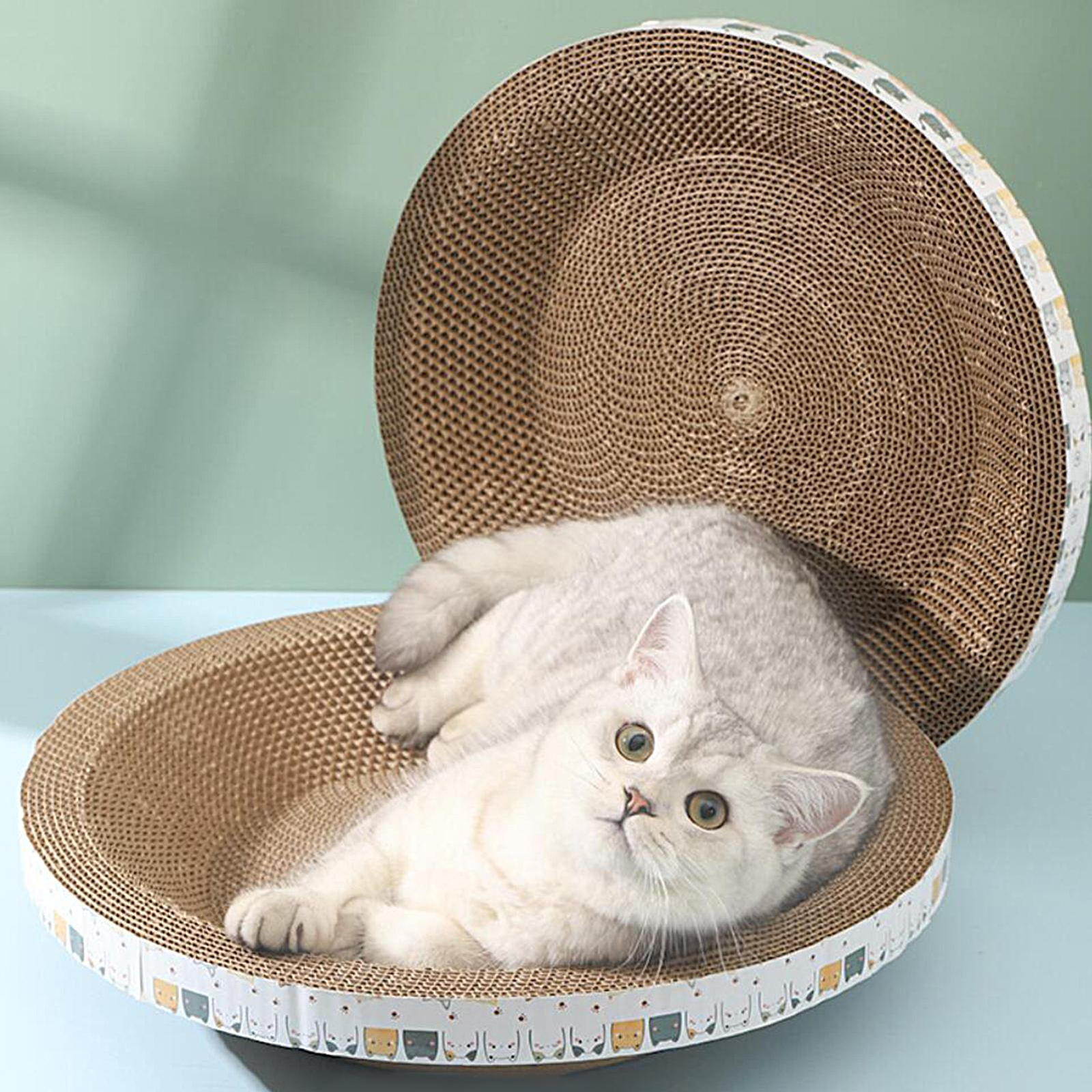 Cardboard Cat Scratcher Durable Bowl-shaped High-Density Cat Scratch Pad Toy