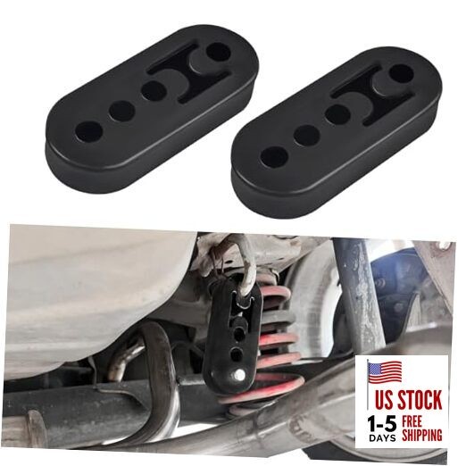 Rubber Exhaust Hanger, Exhaust Muffler Bracket, 4 Holes Exhaust Adjustable 2PCS