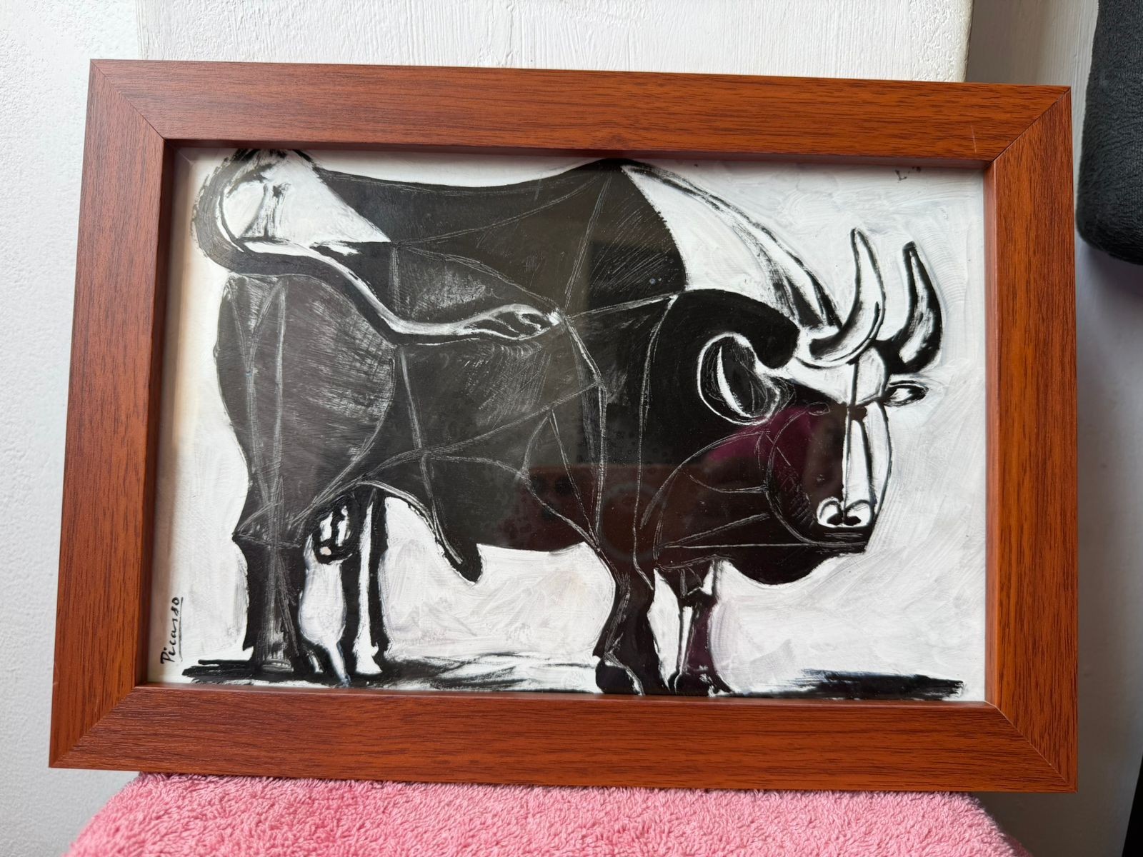 pablo picasso , framed oil painting on wood, sealed and signed.