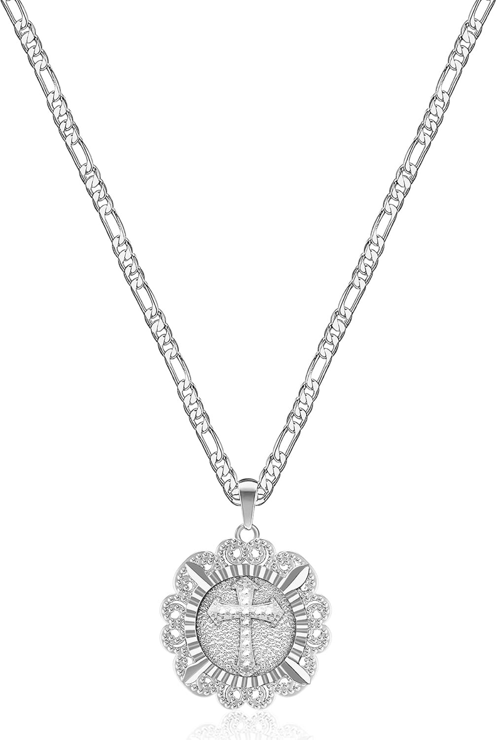 Cross Necklace for Women,14K Gold Plated/Silver/Rose Gold Cubic Zirconia Cross F