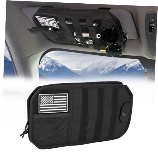 Car Sun Visor Organizer, Multi-Pocket Visor Organizer Storage Pouch with 
