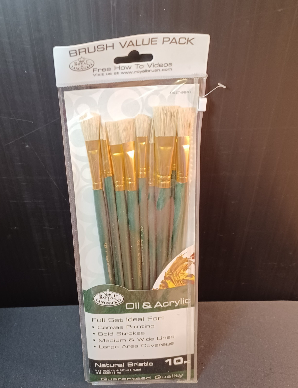 ROYAL & LANGNICKEL - 10 BRUSH PACK - IDEAL FOR OIL AND ACRYLIC