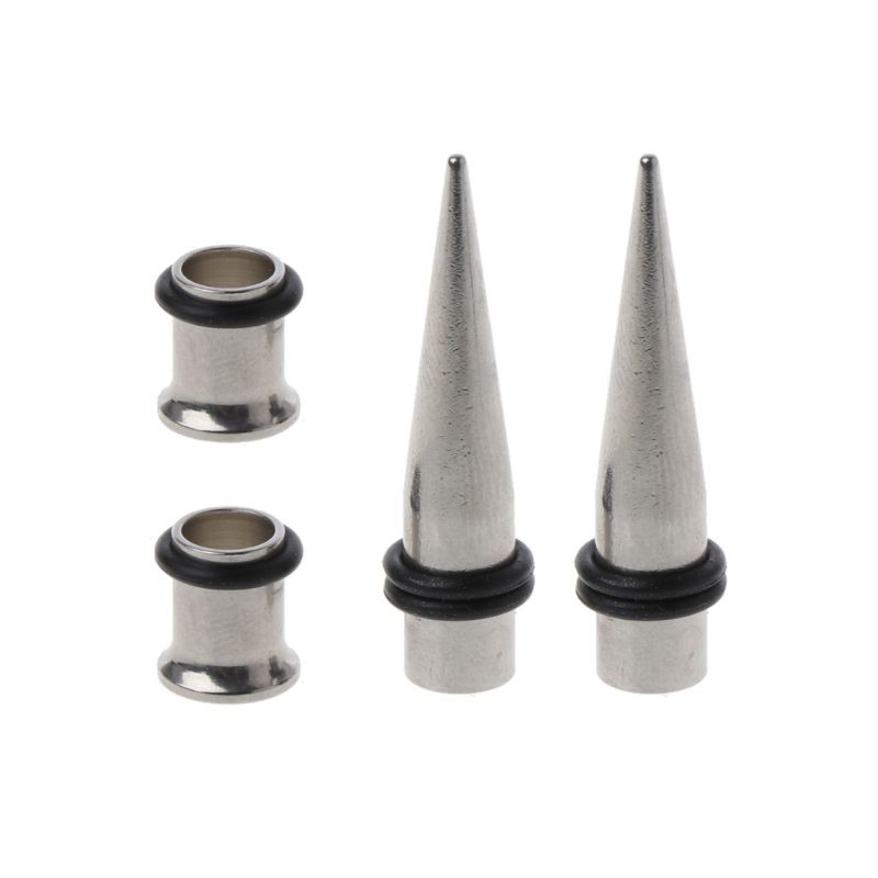 Pair of Stainless Steel Ear Expansion Gauge 7mm Pointed Cone Jewelry for Youth