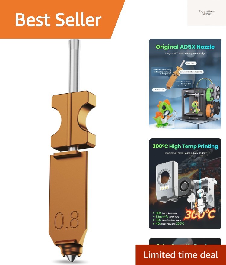 AD5X 3D Printer Nozzle 0.8mm High-Hardness Nozzle fit FLASHFORGE AD5X,30s Qui...