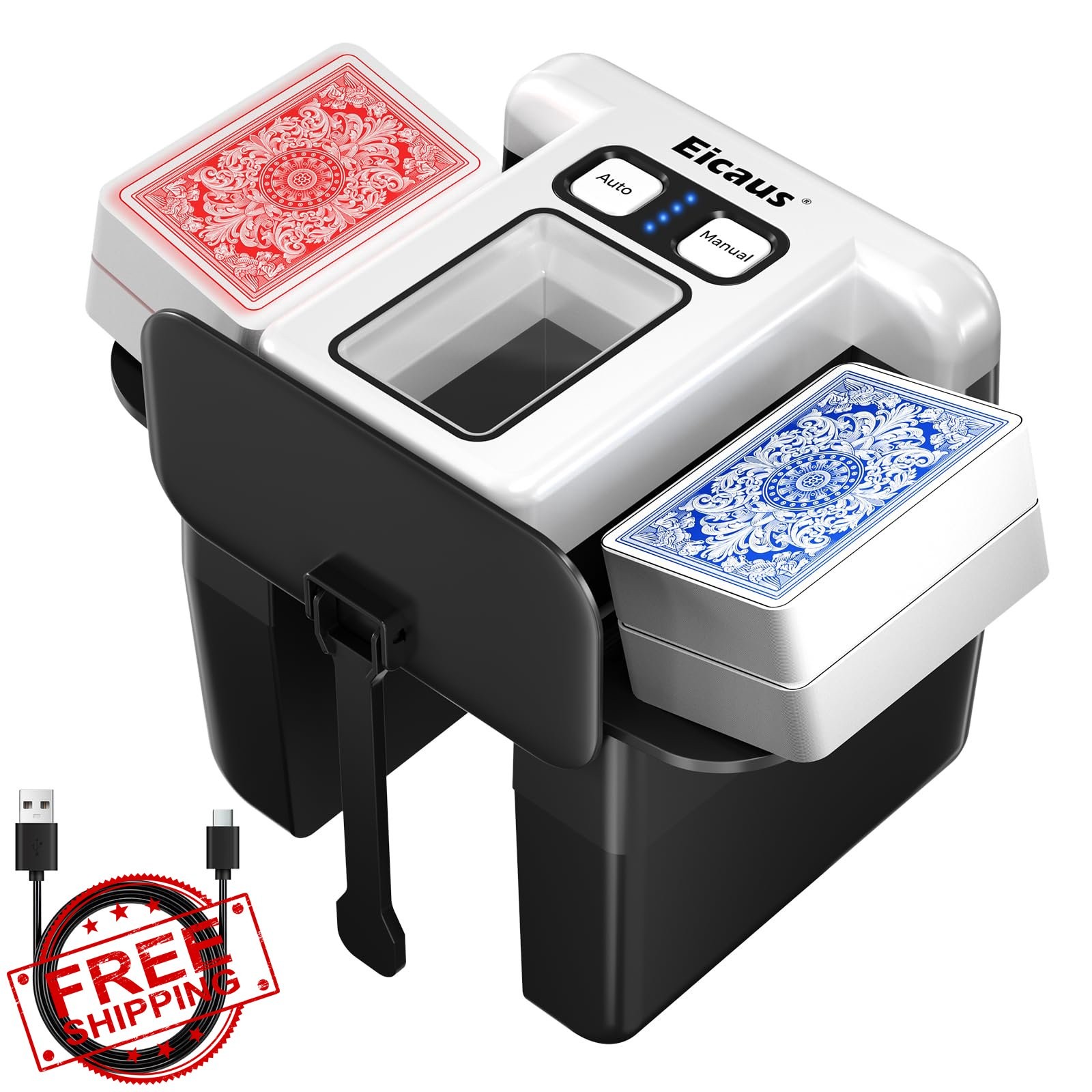 Eicaus Automatic Card Shuffler 1-4 Deck Rechargeable