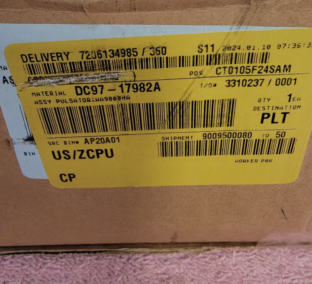 BRAND NEW Samsung Washer Washplate Pulsator DC97-17982A