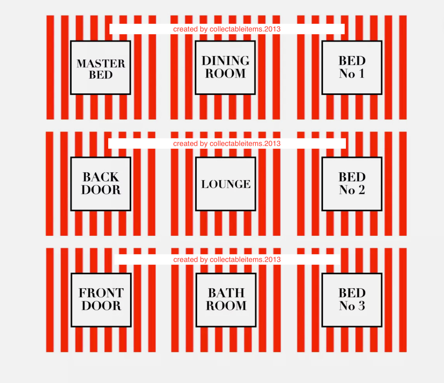 antique butler servant bell box Indicator Replacement Cards-flag , Room Names