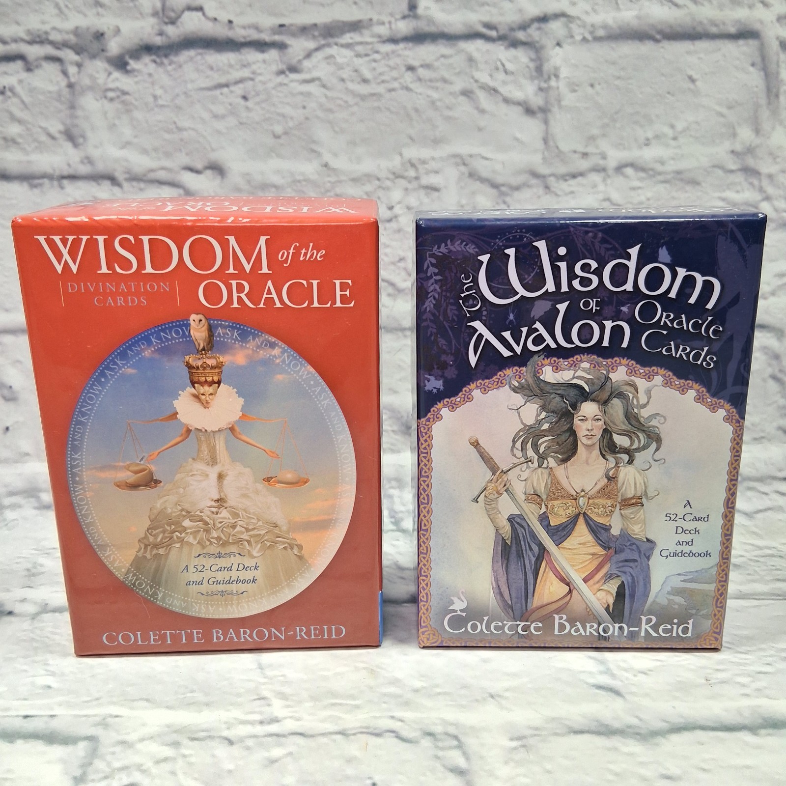 2 Colette Baron Reid Cards Wisdom Of Avalon & Wisdom Of The Oracle & Guidebooks