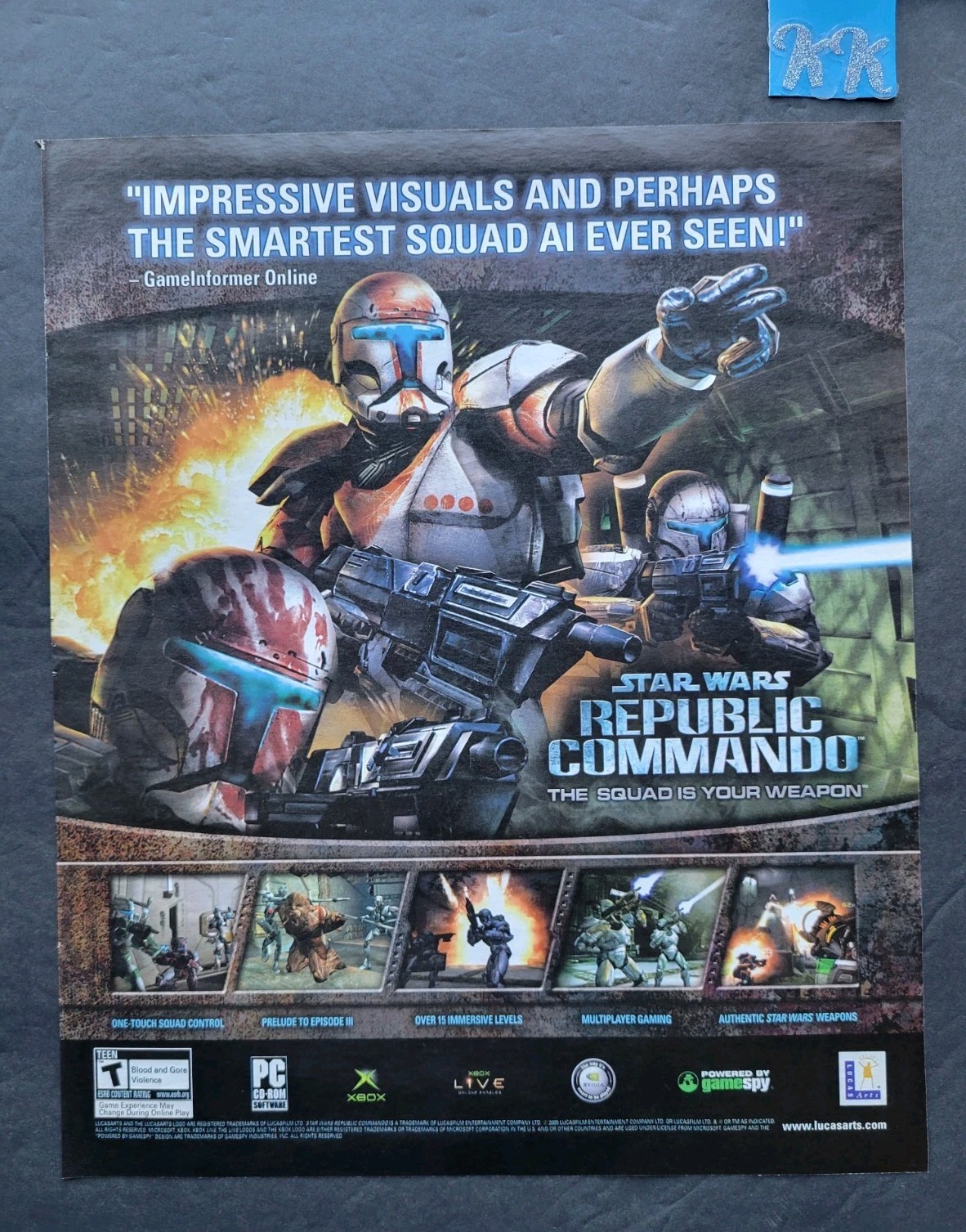 Star Wars Republic Commando Video Game Promo Print Advertisement 2005