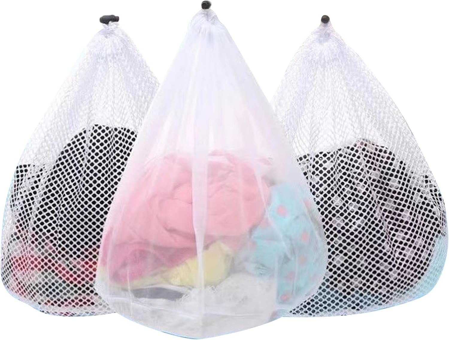 3Pcs Mesh Laundry Bags Washing Machine Mesh Wash Bags Jumbo for Delicates Clothe