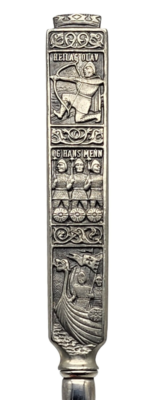 Vintage HEILAG OLAV Pewter Handled Cheese Slicer NORWAY TINN