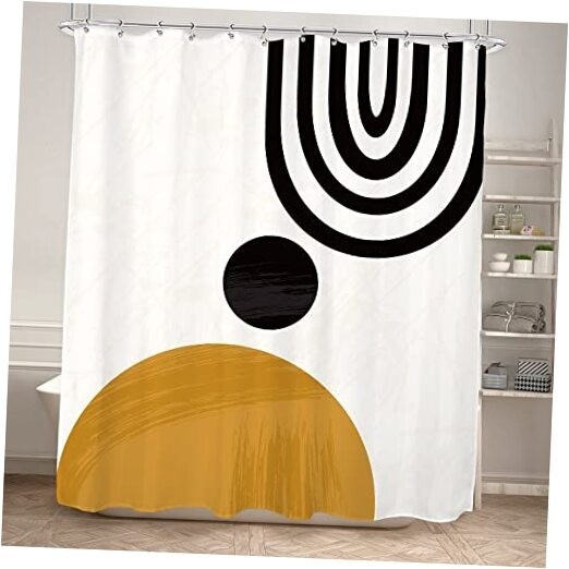  Cute Mid Century Shower Curtain Set for 60"W x 72"L (Pack of 1) G-beige