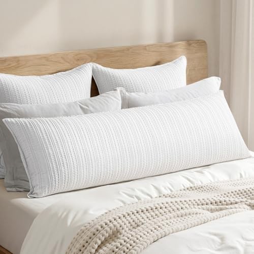 00% Cotton Waffle Weave Body Pillowcase Pack 54" x 20" (Pack of 1) 1 White
