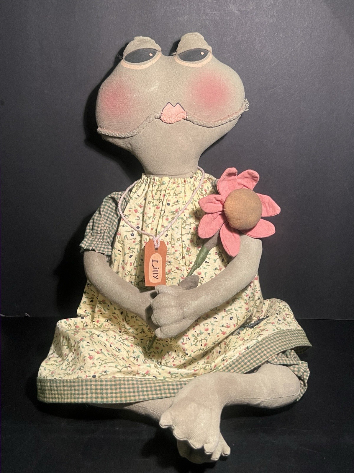 COUNTRY PRIMITIVE FROG LILLY PEARSON'S SIMPLY PRIMITIVES GRUNGY FOLK ART DOLL