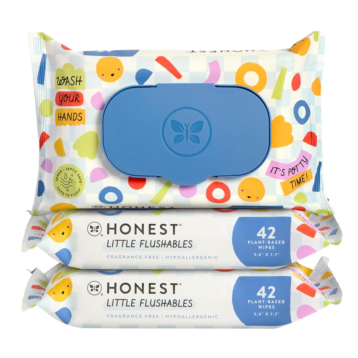 The Honest Company Toddler Hypoallergenic Flushable Wipes, 126 Count