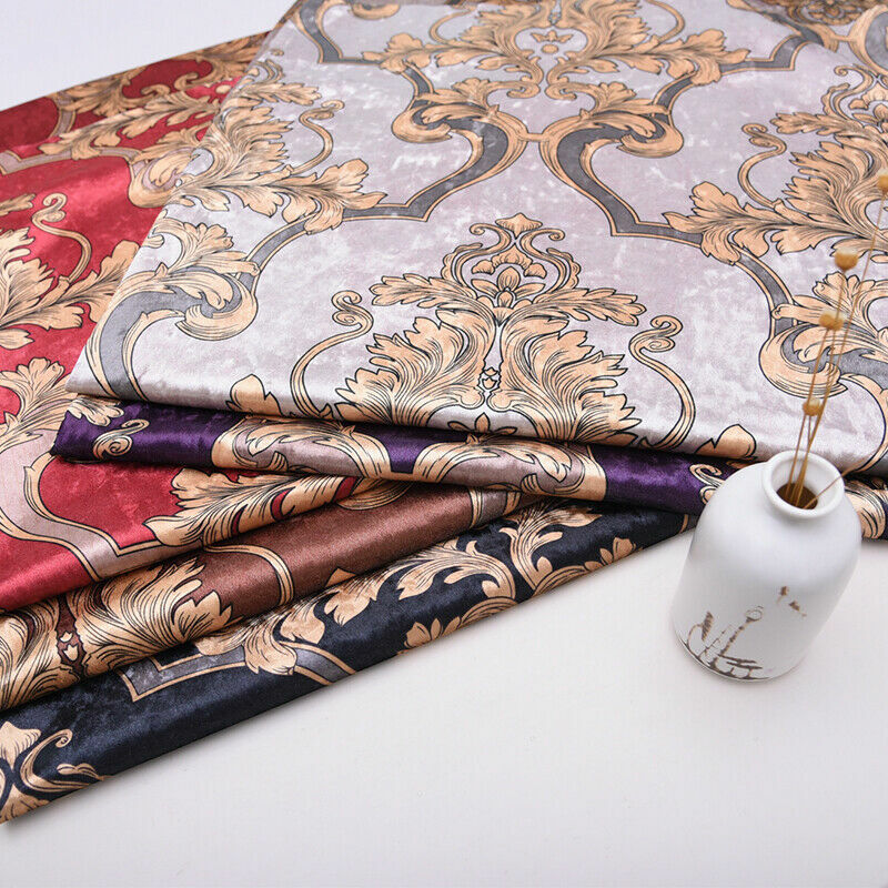 Velour Fabric Floral for Costume Cheongsam Tablecloth Cushion Cover DIY Retro