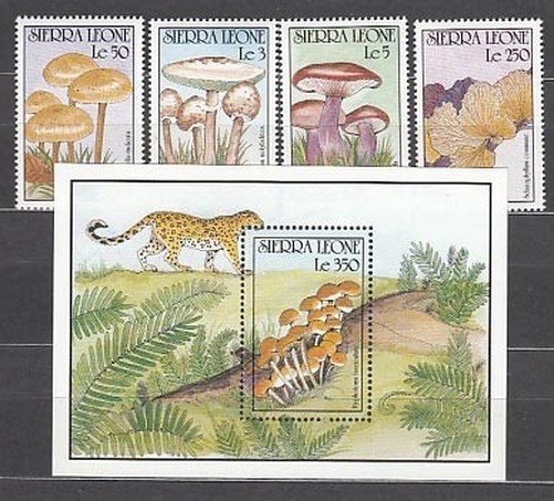 Sierra Leone - Mail Yvert 1270/3+Hb 139 ** Mnh Mushrooms
