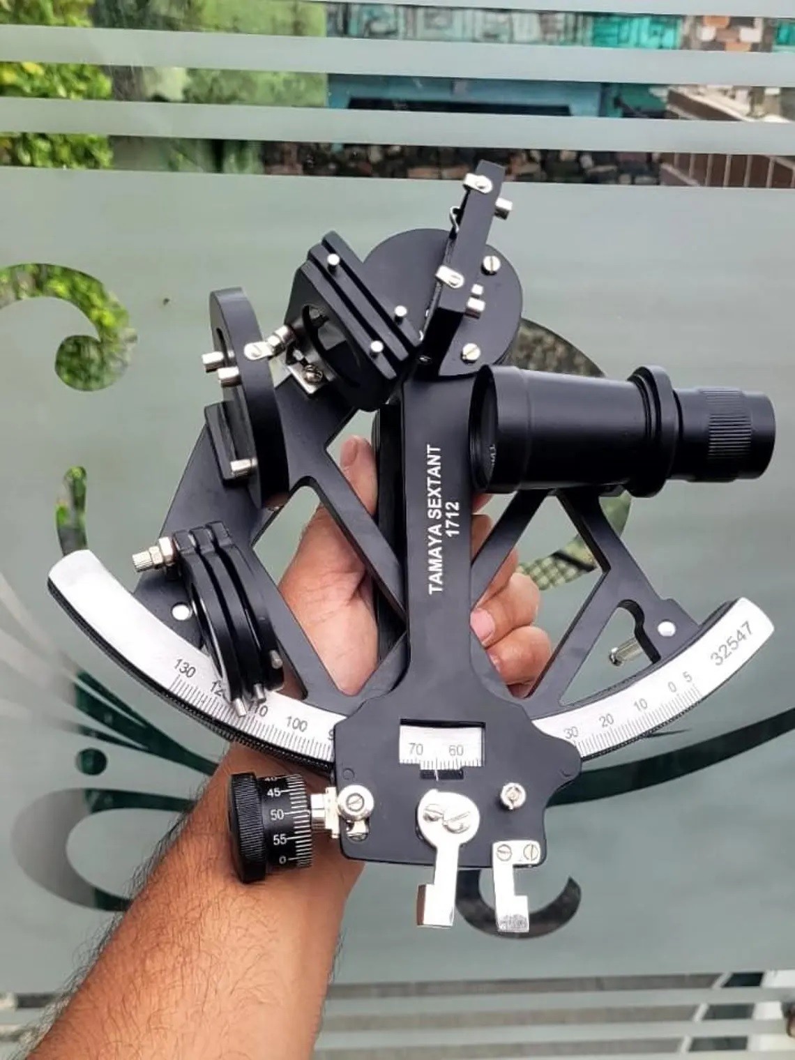 Black Finish Tamaya Sextant | Nautical Brass Navigation Instrument for Collector