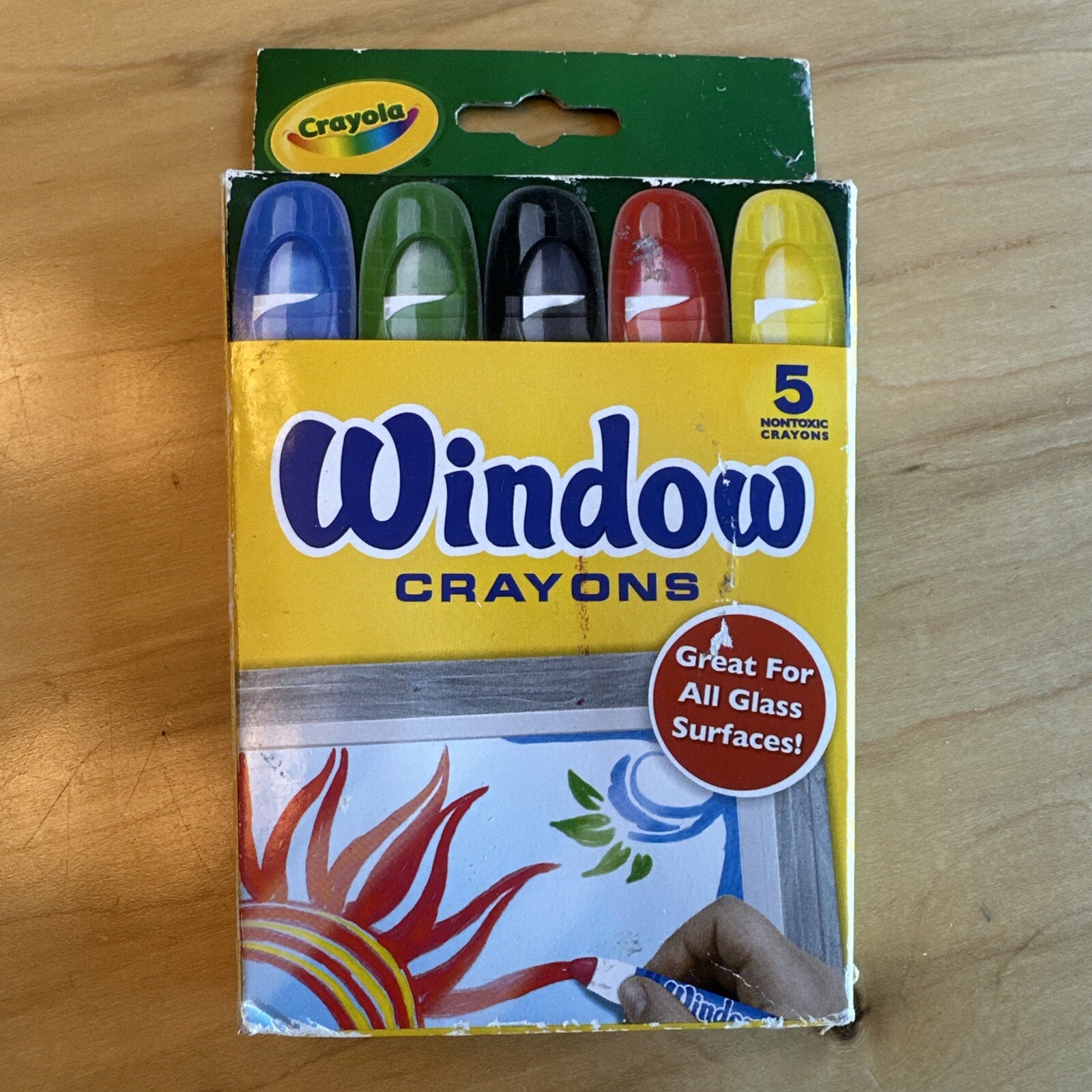 Window Crayons, Washable, 5/ST, Assorted OPEN BOX  See Pics For Box Condition