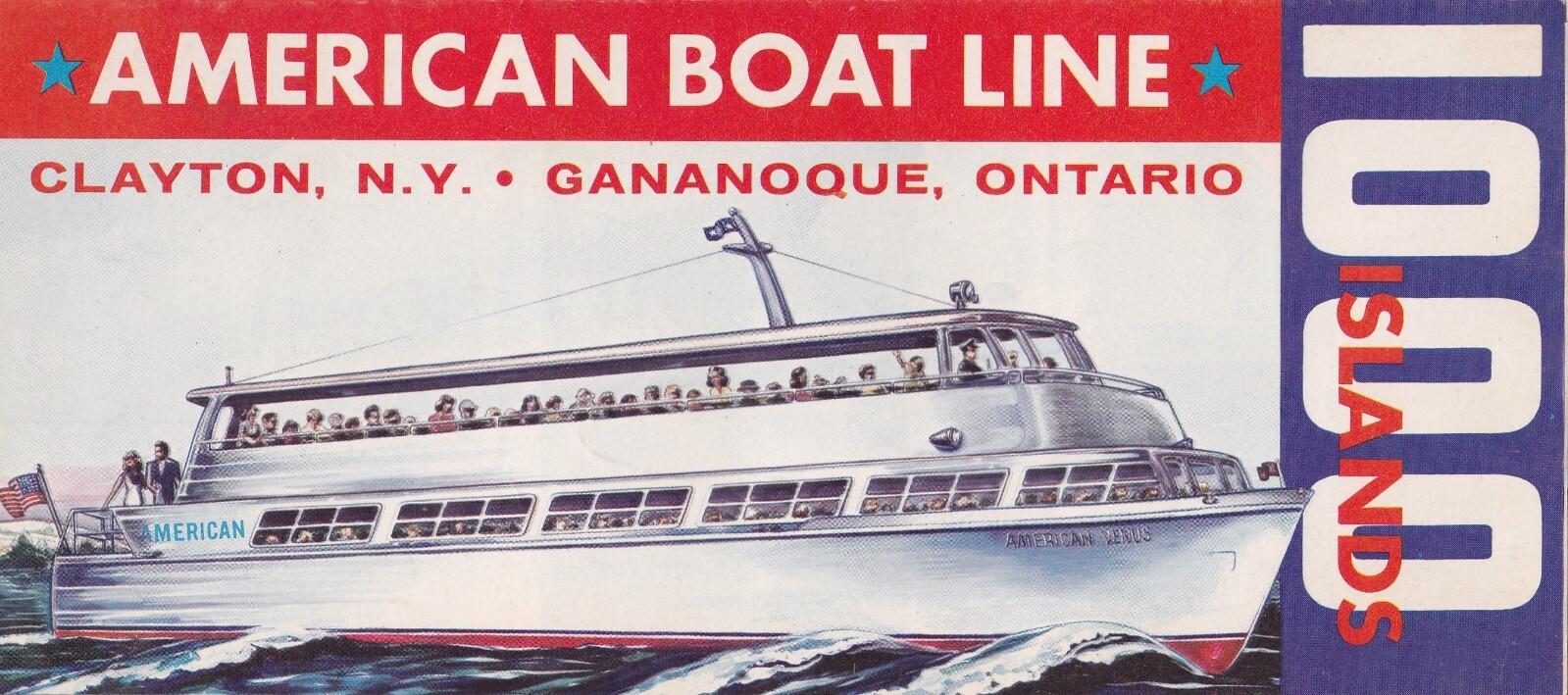 1950's American Boat Lines 1000 Island Cruises Brochure