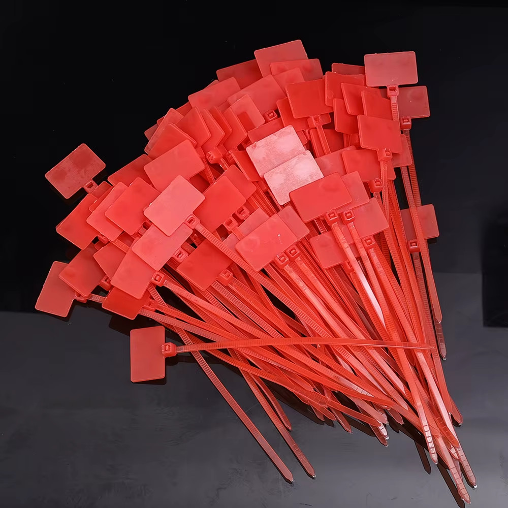 500-100Pcs Cable Labels Tags Nylon Cable Tie Tag for Cable Management Colorful W